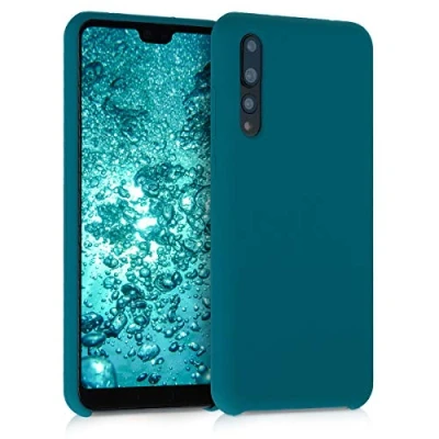 Afbeelding van kwmobile telefoonhoesje geschikt voor Huawei P20 Pro Hoesje met siliconen coating Smartphone case in mat petrol