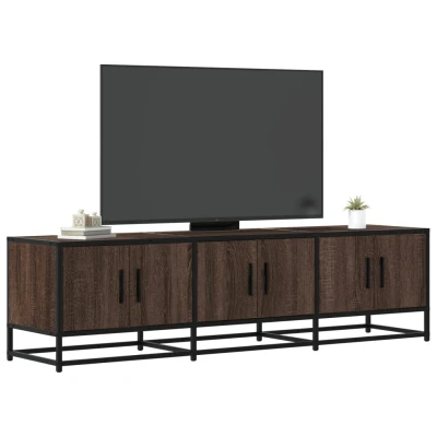 Afbeelding van vidaXL Tv meubel 150x35x41 cm bewerkt hout metaal bruin eikenkleur