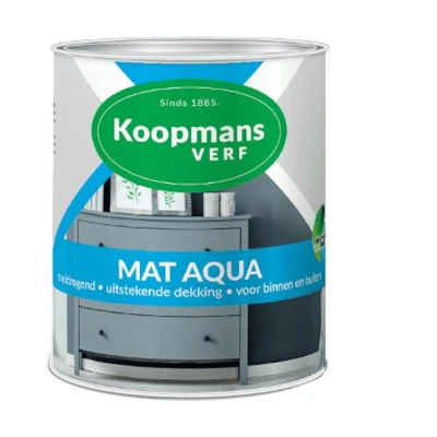 Afbeelding van Koopmans Mat Aqua Ready Mixed 0,25 ltr crèmewit (RAL 9001) Huis &amp; Interieur