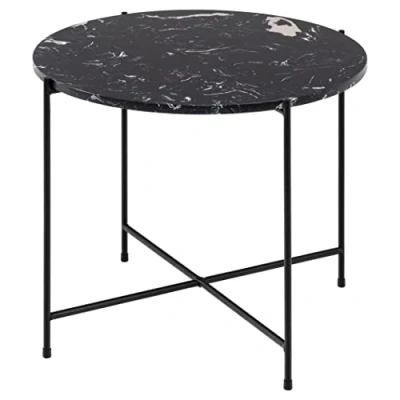 Afbeelding van Bendt Bijzettafel &#039;Josje&#039; Zwart Marmer, Ø52cm