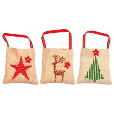 Afbeelding van Vervaco Kerst kruidenzakjes set van 3 borduren (pakket) PN 0198436