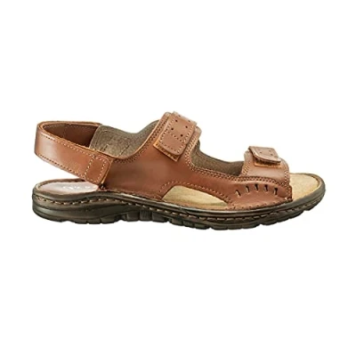 Afbeelding van ESTRO Sandalen voor heren, sandalen, zomer, leer met antislipzool, S2, Bruin