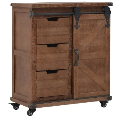 Afbeelding van Opbergkast 64x33,5x75 cm massief vurenhout bruin