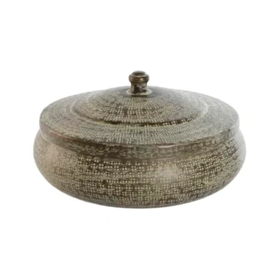 Afbeelding van Decoratieve Doos Home ESPRIT Groen Aluminium 42 x 23 cm