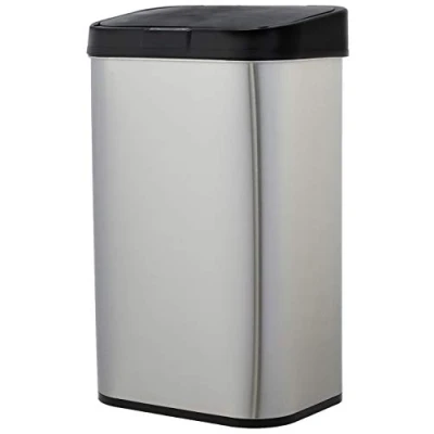 Afbeelding van Amazon Basics Automatische afvalemmer van roestvrij staal, rechthoekig, 60 liter
