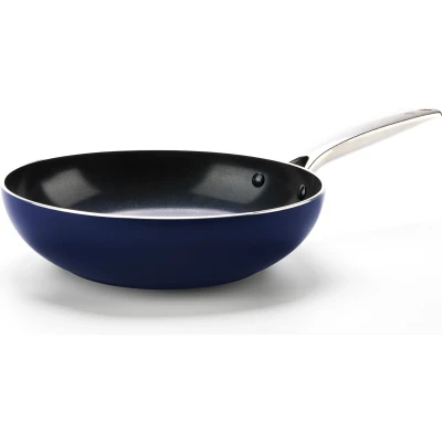 Afbeelding van Blue Diamond Wok 28 CM 3 7L Blauw Inductie anti aanbak PFAS vrij