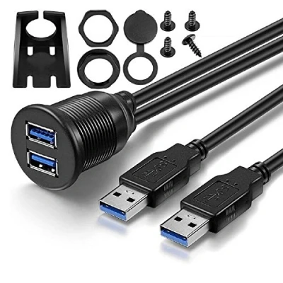 Afbeelding van Bolongking 2 m USB kabel inbouw paneel auto boot motorfiets