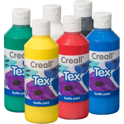 Afbeelding van Textielverf Creall Tex 6 stuks kleuren à 250ml