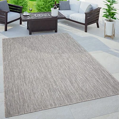 Afbeelding van Paco Home Buitentapijt, terras, woonkamer, keuken, modern, boho motief, effen, gespikkeld, afmetingen: 160 x 220 cm, kleur: blauw