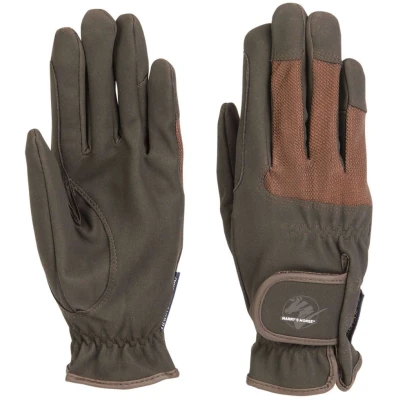Afbeelding van Harry&#039;s Horse Rijhandschoenen Domy Suede Mesh Bruin S