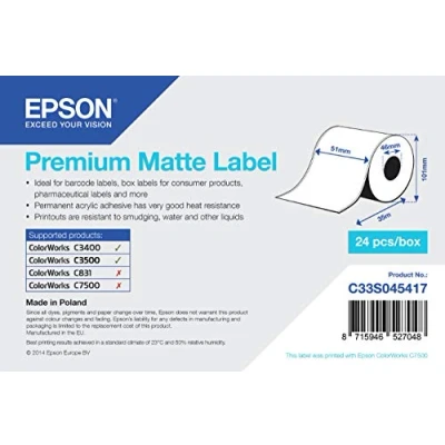 Afbeelding van Epson Continuous Premium Label 51mm x 35m mat