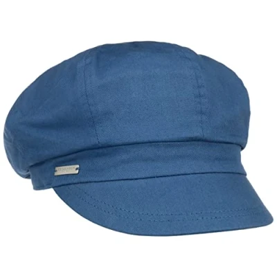 Afbeelding van Seeberger Azalee Damespet van katoen met klep, Blauw