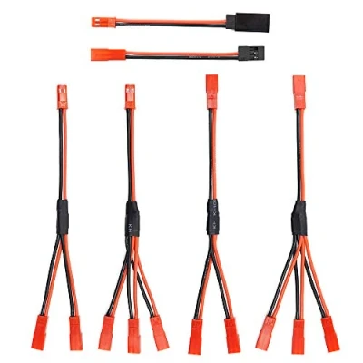 Afbeelding van 6 stuks JST mannelijke Y aansluiting splitter naar JR parallelle adapter voor Traxxas TRX 4 RC auto koelventilator batterijmotor
