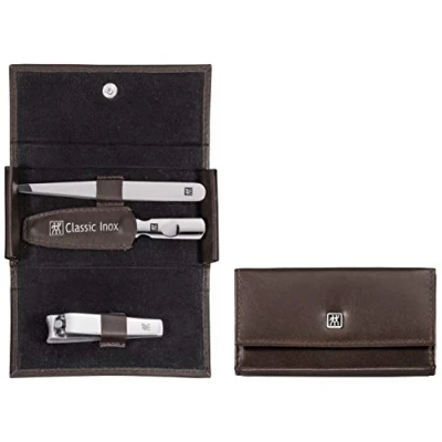 Afbeelding van Zwililng Classic Inox 3 delige manicureset Bruin RVS