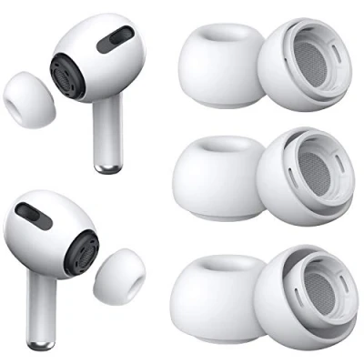 Afbeelding van [3 paar] Vervangende oortips voor Airpods Pro en 2e generatie met ruisonderdrukking gat, siliconen draagbare opbergdoos pasvorm in de oplaadcase (S/M/L)