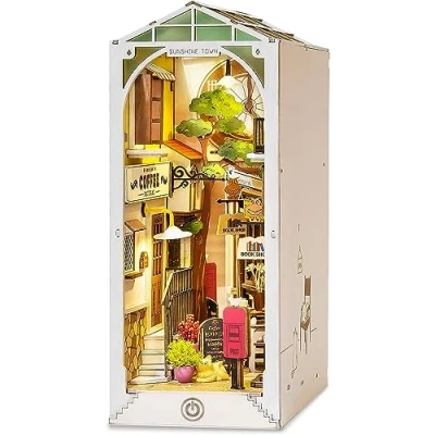 Image de Maquette Rolife Serre livres Book Nook Robotime Ville ensoleillée DIY