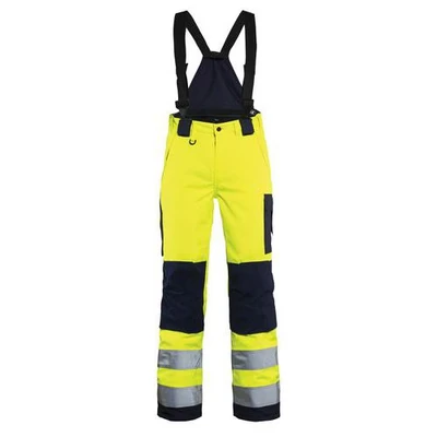 Image de Pantalon hiverà bretelles haute visibilité femme jaune/marine