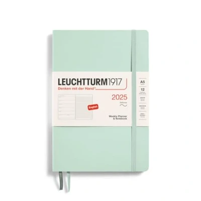 Afbeelding van Leuchtturm1917 Weekly Planner &amp; Notebook A5 12 maanden 2025 Softcover Mint Green