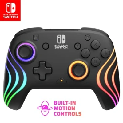 Image de PDP Manette Sans Fil Afterglow Wave Pour Nintendo Switch Oled Noir (500 252 bk)