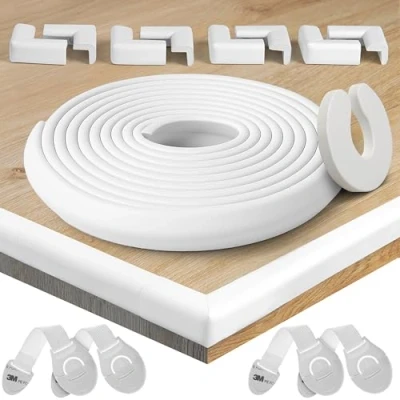 Afbeelding van HAPPY CHLEA® Randbescherming Hoekbeschermers Kinderen Rubber. Beschermings en Veiligheidsset. 6.4M totale Dekking Met Randbeschermers 8 Zachte Hoekbeschermers. Deurstop 4 Veiligheidssloten