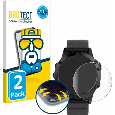 Afbeelding van BROTECT Screenprotector voor Garmin fenix 5 (47 mm) / Plus Folie Beschermfolie transparant volledig dekking (2 Stuks)