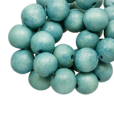 Afbeelding van Houten Kralen Vintage Look (12 mm) Soft Blue (70 stuks)