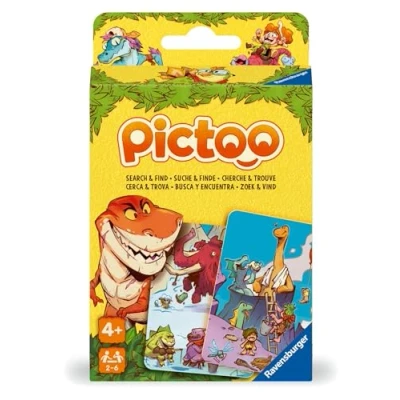 Afbeelding van Ravensburger 23479 Pictoo Dino Kaartspel Snel kaartzoekspel voor kinderen vanaf 4 jaar (Meertalig)