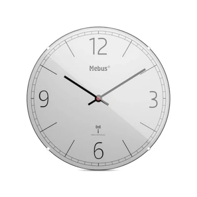 Afbeelding van Mebus, Klok, MEB radiografische wandklok Ø30cm lichtgrijs (30 cm)