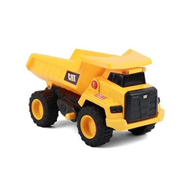 Afbeelding van CAT ERPILLAR Vrachtwagen met kiepbak geluiden en verlichting, 30 cm, bouwvrachtwagen bewegingsmelder, geel
