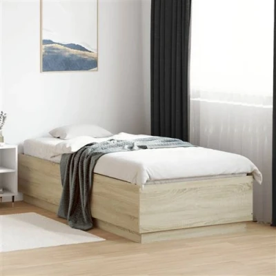 Afbeelding van vidaXL Bedframe met LED verlichting sonoma eikenkleurig 90x200 cm