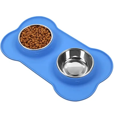 Afbeelding van VIVAGLORY Voederbak voor honden, katten, S, blauw