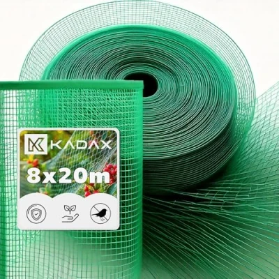 Afbeelding van KADAX Vogelnet, fijnmazig, 6 maten, van polyethyleen, voor tuin, boom, vijver, bladbescherming, groen, 8 x 20 m