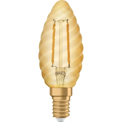 Afbeelding van Ledvance Vintage 1906 LED E14 Kaars Goud 2.5W 220lm 824 Zeer Warm Wit Vervangt 25W