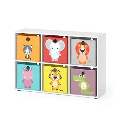 Afbeelding van Vicco Kinderboekenkast, wit, 107,2 x 72,6 cm met 6 vouwdozen
