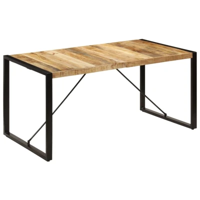 Afbeelding van Eettafel 160x80x75 cm massief mangohout