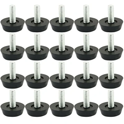 Afbeelding van sourcing map 20 stuks verstelbare poten voor meubels, meubelglijders, tafelpoten, stoel, vloerbescherming, schroeven, glijden, 22 mm x M6 mm,