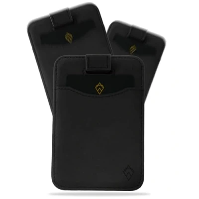 Afbeelding van AKIELO RFID blokkerende kaarthouder met geschenkdoos, compacte en dunne kaarthouder, minimalistische herenportemonnee (Charlie collectie), 01 stuks. Zwarte editie, Minimalistisch