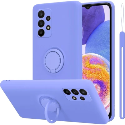 Afbeelding van Cadorabo Hoesje geschikt voor Samsung Galaxy A23 4G in LIQUID LICHT PAARS Beschermhoes van flexibel TPU silicone Case Cover met ring