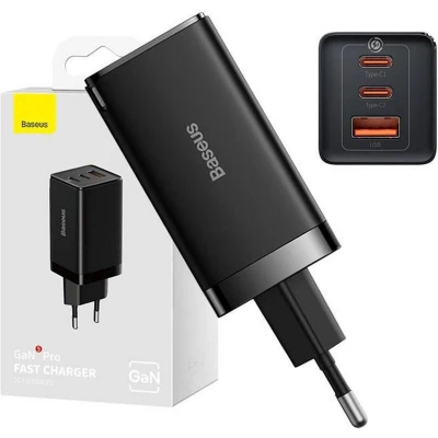 Afbeelding van Oplader Baseus GaN5 Pro 3 65 W Zwart (1 Stuks)
