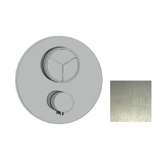 Afbeelding van SB Push Round Inbouw thermostaatkraan met drukknop 3 weg omsteller en volumeregelaar RVS 1208955075