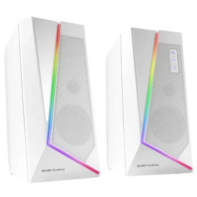 Afbeelding van MARSGAMING MS7W, Haut Parleurs RGB, Bluethooth 5.0 + Jack 3.5, DSP geluid 20W, Blanc