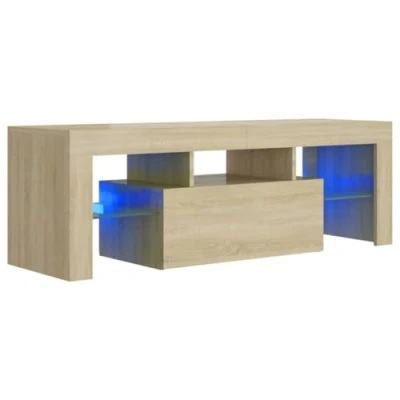 Image de vidaXL Meuble TV avec lumières LED chêne sonoma 120x35x40 cm