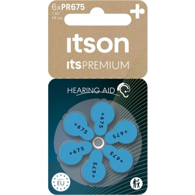 Afbeelding van ITSON, itsPREMIUM zinc air battery, pack of 6, PR675(44)IT/6RM