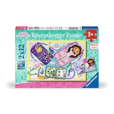 Afbeelding van Ravensburger puzzel Gabby&#039;s Dollhouse Legpuzzel 2x12 stukjes