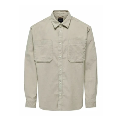 Afbeelding van Only &amp; Sons Onsalp Overhemd, Heren, Maat: Large, Silver lining