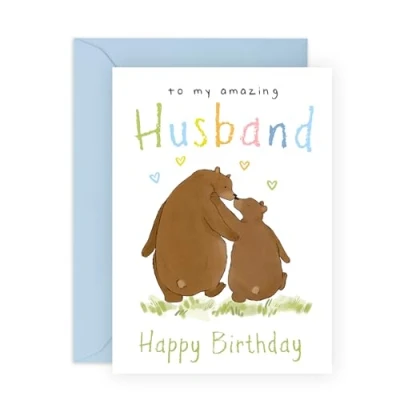 Afbeelding van CENTRAL 23 Verjaardagskaart voor echtgenoot To My Amazing Husband Bears Wenskaarten partner van vrouw Cadeaus hem man Geleverd met