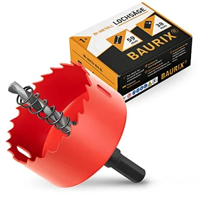 Afbeelding van BAURIX® Bimetalen gatenzaag [59 mm] voor metaal, hout, pvc en kunststoffen van bimetaal droogbouw, stopcontacten