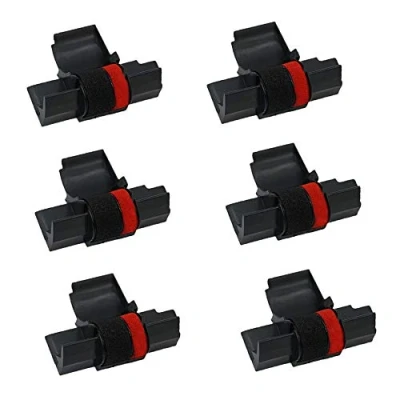 Afbeelding van Printerfield 6 Pack Ink Roller lint voor IR 40T rekenmachine printer zwart/rood