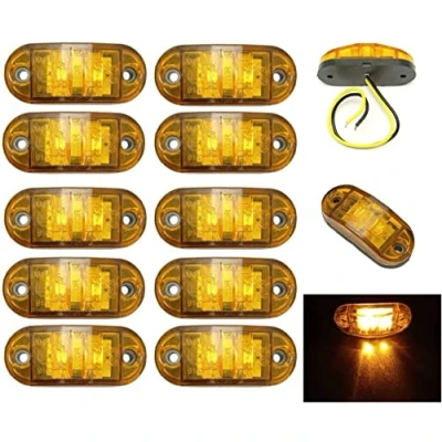 Afbeelding van 10 stuks 12 V led sjabloonlampen voor aanhanger, vrachtwagen, auto, oranje, geel, E4