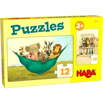 Afbeelding van Haba Legpuzzel Puzzels Leeuw Udo Junior Karton 2 X 12 Stukjes